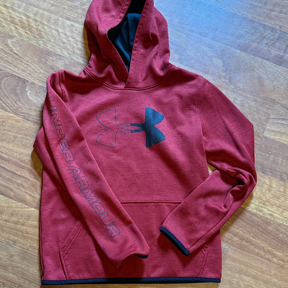 Under Armour Red Hoodie with Black Logo